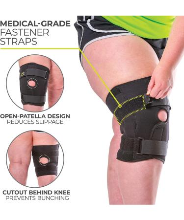 BraceAbility Plus Size Knee Brace - Bariatric Hinged Wraparound Sleeve for Meniscus Tears, Arthritis, Tendonitis - 6XL - Buy Online on GoSupps.com