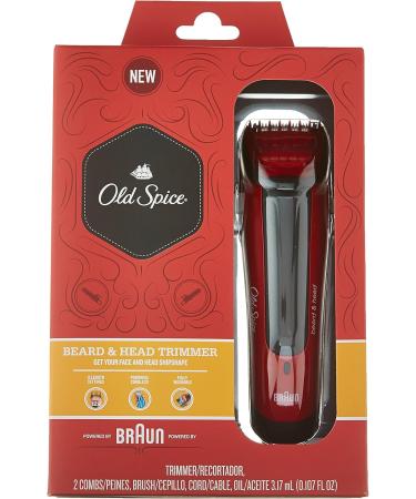 Old Spice Beard & Head Trimmer by Braun - Red/Black Quality Grooming Tool for Men Ships Internationally - Buy Online on GoSupps.com