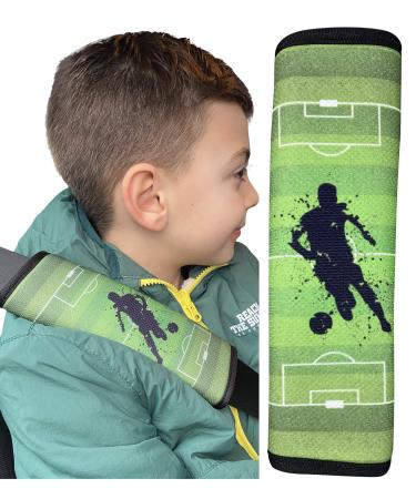 HECKBO 1x Kids Car Seat Belt Pads Seat Belt Protectors - Football - Seat Belt Pads for Kids and Babies- Ideal for Any Seat Belt Car Booster Seat Kids Bicycle Football 1 piece