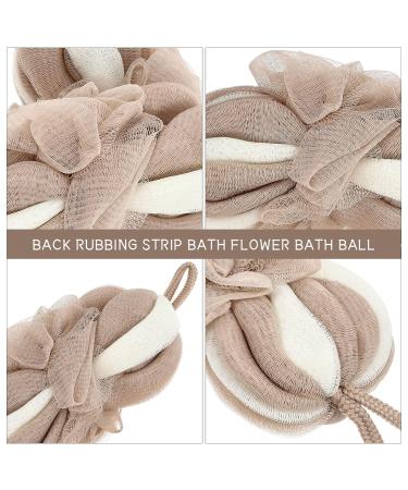 FRCOLOR Baby Loofah Bath Sponge - Set of 4 Long Flower Bath Balls | Foaming Body Scrubber for Men & Women | Ideal for Skin Care and Relaxation - Buy Online on GoSupps.com