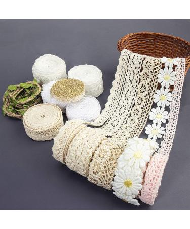 IDONGCAI Vintage Lace Trims Bundle - 24 Yards of Bridal Wedding Scalloped Edge Crochet Lace Ribbons - Ideal for Sewing, Crafting, and Gift Wrapping - Buy Online on GoSupps.com