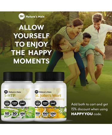 5-HTP 100mg Serotonin Supplements for Relaxation | 60 Happy Pills for Mood Support - Buy Online on GoSupps.com