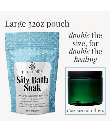 Sitz Bath Salt for Hemorrhoid and Postpartum Care - Organic USA Made Soak with Dead Sea Salt, Epsom Salt, Witch Hazel & Essential Oils - 32oz - Buy Online on GoSupps.com