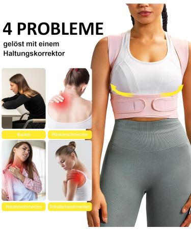 Junlan Adjustable Posture Corrector for Men & Women | Back Support Shoulder Belt | Pink XS-S | Posture Trainer for Neck Shoulder & Back - Buy Online on GoSupps.com