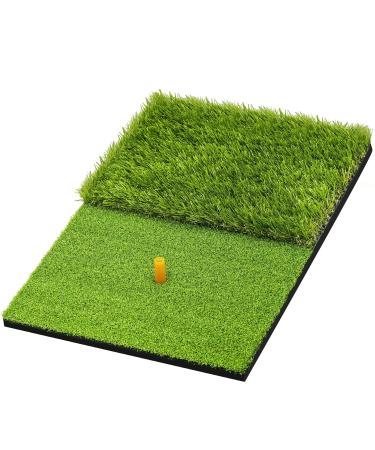 SAPLIZE Foldable Golf Hitting Mat, Portable Golf Practice Grass Mat for Indoor/Outdoor, Anti-Deformation Dual-Turf