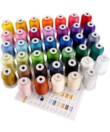 New brothreads - 25 Basic Colors of Huge Spool 5000M Polyester Embroidery  Machine Thread for Commercial and