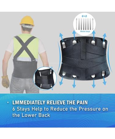 Buy DARLIS Work Back Brace | Removable Suspender Straps | Posture Corrector & Back Support Belt for Heavy Lifting - XL/2XL (44-51.2) | Ideal for Construction Moving & Warehouse Jobs - Buy Online on GoSupps.com