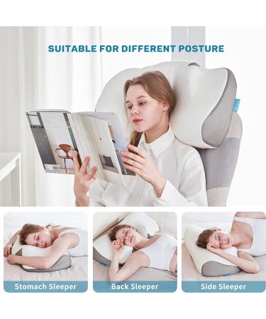 Tbfit Cervical Pillow - Contour Memory Foam for Neck Pain Relief - Orthopedic Support for Side, Back, Stomach Sleepers (Grey) - Buy Online on GoSupps.com