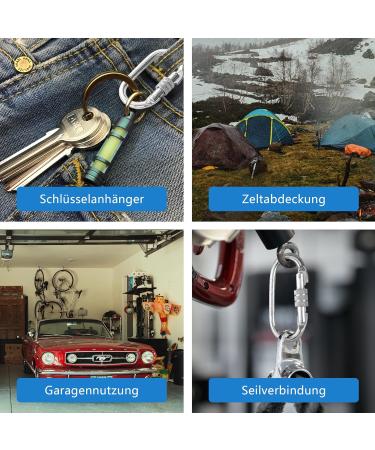 Emekian Heavy Load Screw Carabiner - 25 kN (2500kg) for Hammocks Ropes & Hiking - 4 Pack - Durable Indoor & Outdoor Use - Buy Online on GoSupps.com