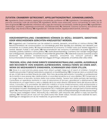 IDDA Herbal Dried Cranberries 1kg Whole Dried Cranberries Sweetened with Apple Juice - Buy Online on GoSupps.com