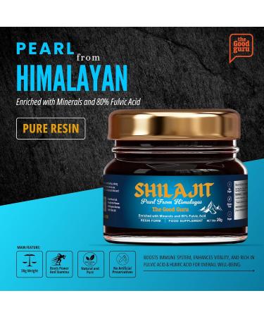  The Good Guru Shilajit 20g 500mg + minerals and 80% fulvic acid Himalayan Shilajit Pearl | Boosts the immune system and vitality | Vegan Shilajit by The Good Guru - Buy Online on GoSupps.com