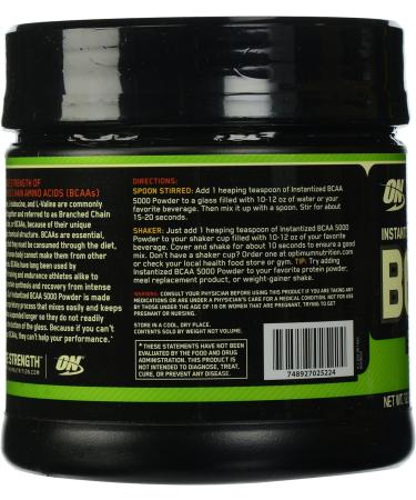 Optimum Nutrition Instantized BCAA 5000mg Powder  Unflavored  Keto Friendly  60 Servings - Buy Online on GoSupps.com