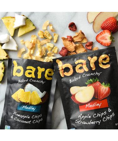 Bare Medleys Fruit Snack Pack - Gluten Free Snacks - Apple, Strawberry, Pineapple Coconut Flavors - 6 Count Assortment - Buy Online on GoSupps.com