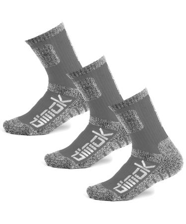 dimok Warm Winter Socks for Men Hockey Hiking Athletic Moisture Wicking Trekking Sports Crew Sock Mens Women Boys Grey Medium