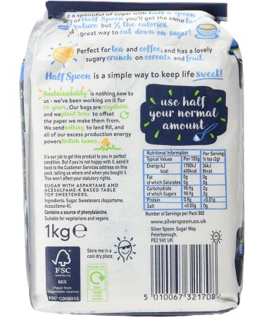 Silver Spoon Half Spoon Granulated Sugar 1kg - Pack of 1 - Buy Online on GoSupps.com