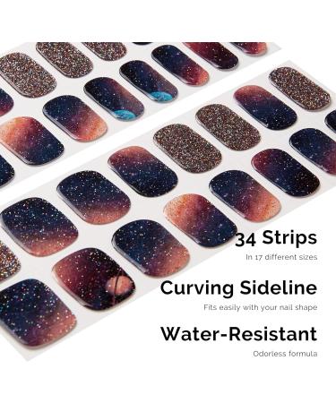 NAILOG Semi Cured Gel Nail Strips 34 pcs Salon-Quality Gel Nail Stickers Long Lasting Nail Wraps for Women with Soft Gel Finish Milky Way - Buy Online on GoSupps.com