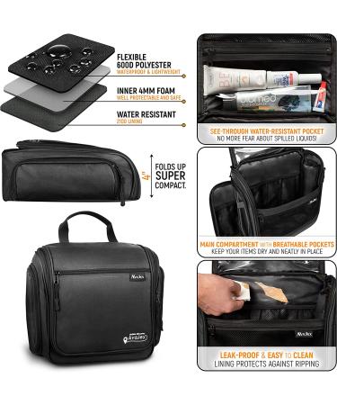 Premium Large Hanging Travel Toiletry Bag for Men and Women - Toiletry Organizer - Waterproof Hygiene Bag with Metal Xxl Swivel Hook  YKK Zippers and 19 Compartments for Toiletries  Makeup  Cosmetics Jet Black - Buy Online on GoSupps.com