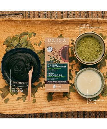 Logona Natural Cosmetics: Vegan Herbal Hair Color Powder with Organic Henna - Ash Brown 100g for Intensive Color & Shine - Buy Online on GoSupps.com