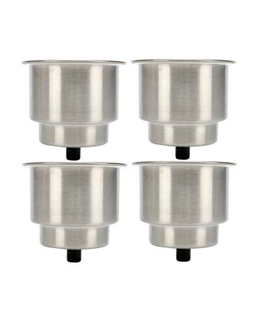 Amarine Made 4pcs Stainless Steel Cup Drink Holder with Drain for Marine Boat RV Camper