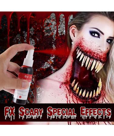 1.06 oz Go Ho Blood Splatter Fake Blood Spray for Halloween Costume Cosplay - Washable Body Paint for Zombie, Vampire, Clown Makeup - Buy Online on GoSupps.com
