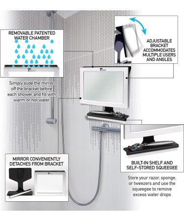 Fogless Shower Mirror with Squeegee - ToiletTree Products - Guaranteed Not to Fog | Anti-Fog Design - Buy Online on GoSupps.com
