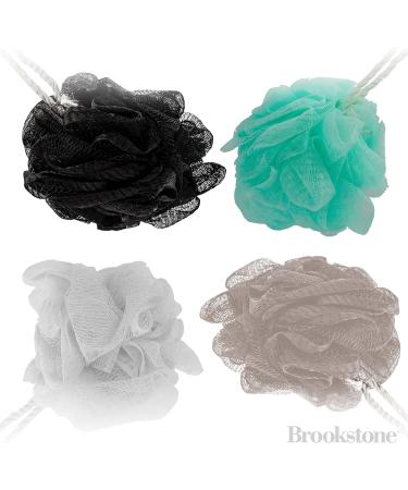 Brookstone BK1699 4 Pack Soft Shower Loofah Sponge for Men and Women - Multi-Colored Gentle Body Scrubber - Buy Online on GoSupps.com