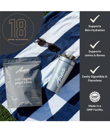 Anea Collagen Peptides - Unflavored | 18g Protein | Supports Skin Hair Nails & Joints | Highly Bioavailable | Mixes Easily in Hot or Cold Drinks | Made in GMP Facility - Buy Online on GoSupps.com