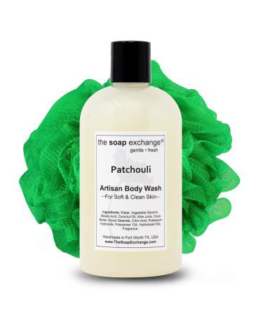 The Soap Exchange Body Wash - Patchouli Scent - Hand Crafted 12 fl oz / 354 ml Natural Artisan Liquid Soap for Hand  Face & Body  Shower Gel  Cleanse  Moisturize  & Protect. Made in the USA.