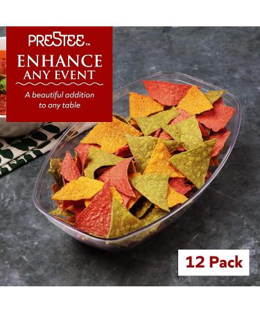12 Pack Clear Oval Plastic Serving Bowls - 64 Oz Disposable Party Dishes for Taco Bars, Chips, Snacks, Salads, Candy - Ideal Party Food Bowls - Buy Online on GoSupps.com