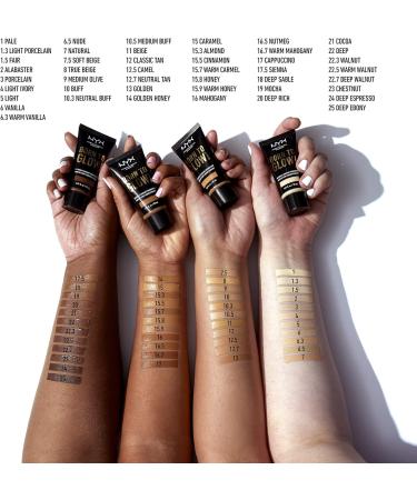 NYX Professional Makeup Born to Glow Radiant Foundation Iridescent Finish Buildable Medium Coverage Vegan Formula Shade: Medium Olive 09 Medium Olive 30 ml (Pack of 1) - Buy Online on GoSupps.com