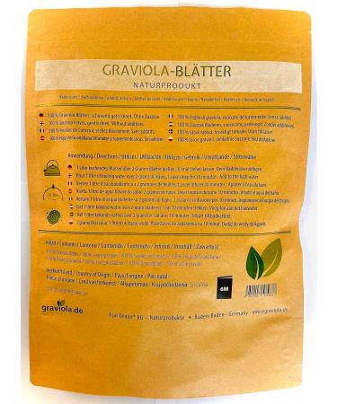 Graviola.de 100g of premium graviola leaves grown by Graviola.de. - No additives - No pesticides - Always from a new harvest. (1) - Buy Online on GoSupps.com