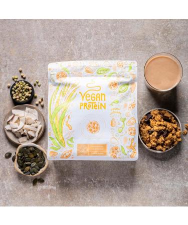 Vegan Protein Powder 600g | Cookie Dough Flavor | 21g Protein per 30g | Premium Vegan Shake - Soy Rice Peas Sunflower & Pumpkin Seed Blend - Buy Online on GoSupps.com