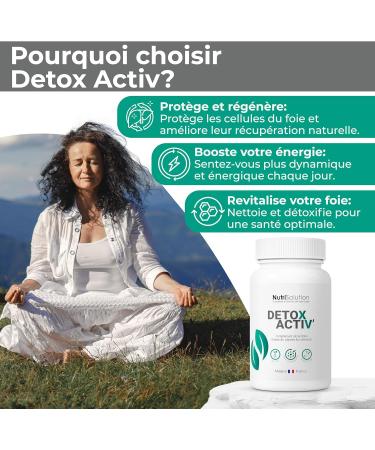 Nutrisolution I Detox Activ' I 90 Capsules I Detoxifying Food Supplement I Milk Thistle Detoxification of the Liver I Powerful and Fast Detox Cure I Elimination Toxins I Made in France - Buy Online on GoSupps.com