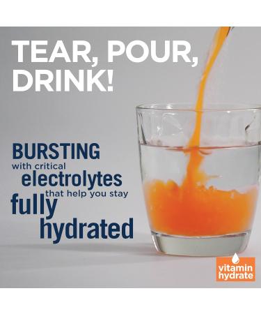 Vitamin Hydrate Electrolyte Drink Mix - Super Hydration Boost Stamina & Fight Fatigue 0 Sugar Orange Blast - 10 Stick Packs - Buy Online on GoSupps.com