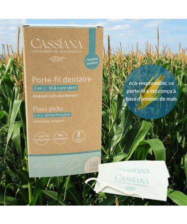 Cassiana Dental Holder with Toothpick - Biodegradable Travel Pack 100 Individual Bags for Easy Interdental Cleaning - Buy Online on GoSupps.com