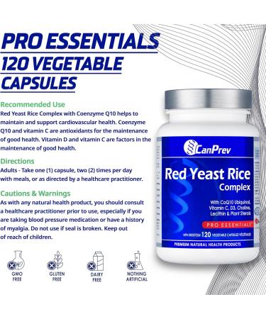 CanPrev - Red Yeast Rice Complex 120 Capsules Support Cardiovascular Health with Antioxidant Rich Supplement 120 count (Pack of 1) - Buy Online on GoSupps.com