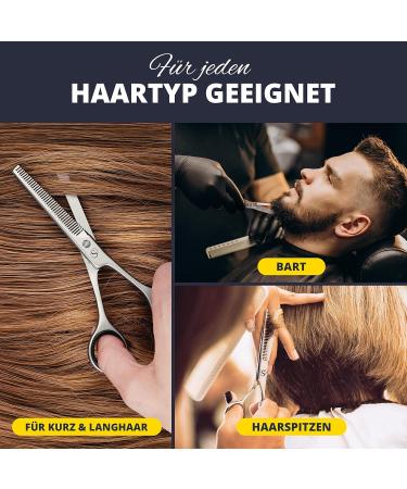Blacksmith Hair Scissors - Professional Hairdresser Scissors for Men & Women | Sharp & Precise Cuts | Includes Case | Effilting Silver Scissors - Buy Online on GoSupps.com