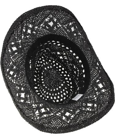 Western Cowboy Straw Hat Wide Brim Cowgirl Sun Hat with Hat Band - Black (7-7 1/4) - Buy Online on GoSupps.com