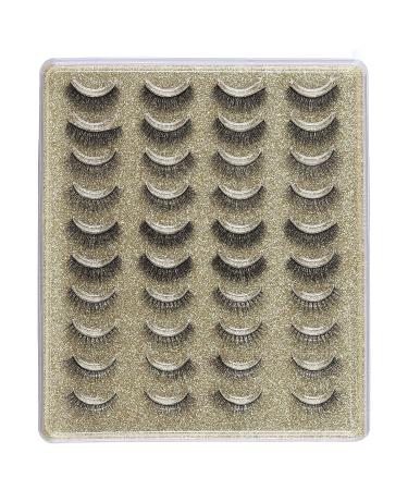 20 Pairs 3D Wispy False Eyelashes | Natural Look Fluffy Volume | Long Thick Lashes - Light Gold/5 Styles - Buy Online on GoSupps.com