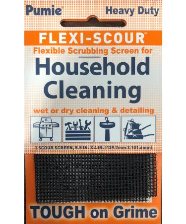 Pumie Flexi-Scour 1 Pack Flexible Scrubbing Screen for Household Cleaning Flex 48 5.5" x 4" Abrasive Grit Cleaning Screen Clean Grills Remove Carbon Rust and Scale Pack of 1