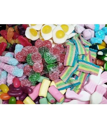 1 KG Pick and Mix Sweets Gift Box - Jelly, Fizzy Bubblegum, Fried Eggs & More - Black - Buy Online on GoSupps.com