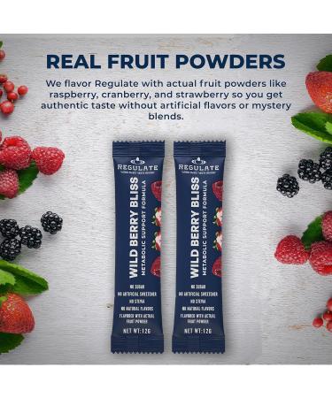 Regulate Wild Berry Bliss Electrolyte Drink Mix | 30 Sticks | with Chromium & Electrolytes | Sweetened with Allulose & Monk Fruit | No Sugar No Stevia | Vegan Gluten-Free - Buy Online on GoSupps.com