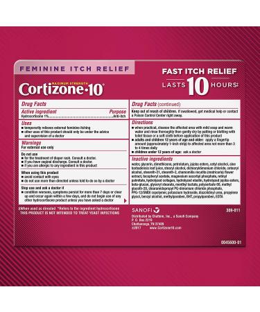 Cortizone 10 Maximum Strength Feminine Itch Relief 1 oz - 1% Hydrocortisone Anti-Itch Cream - Buy Online on GoSupps.com