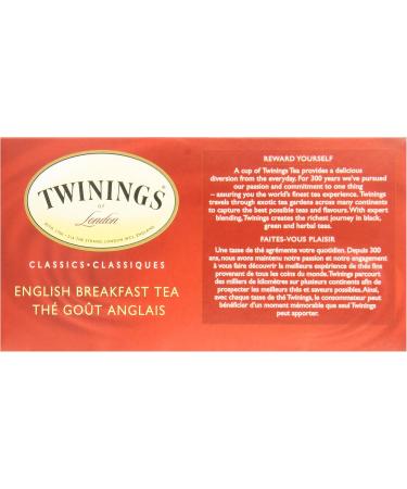 Twinings Classic English Breakfast Individually Wrapped Tea Bags | Caffeinated Smooth Flavourful Robust | 50 Count (Pack of 6) English Breakfast 50 Count (Pack of 6) - Buy Online on GoSupps.com