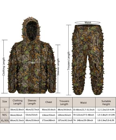 Ghillie Suit Full Face Mask Gloves Set | Ginsco 3D Leafy Camo | Men's Ghillie Suit for Hunting & Wildlife Photography | X-Large/XX-Large - Buy Online on GoSupps.com