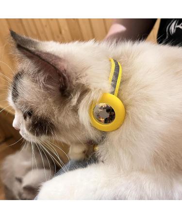 Hepplly Reflecting Airtag Cat Neck Band with Bell & Holder - Safe Stylish & Compatible for Kittens & Cats (Yellow) - Buy Online on GoSupps.com