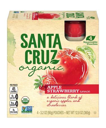 Santa Cruz Organic Apple Strawberry Sauce Pouches - Pack of 6 (3.2 oz each) - Buy Online on GoSupps.com