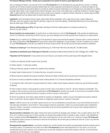 Flora Health Flor Essence Dry Herbal Tea Blend - Ancient 8-Herb Formula - Natural Full Body Cleanse & Detox - Organic Ingredients - Pure Vegan Formula - Burdock Root Sorrel Slippery Elm Kelp - 63g - Buy Online on GoSupps.com