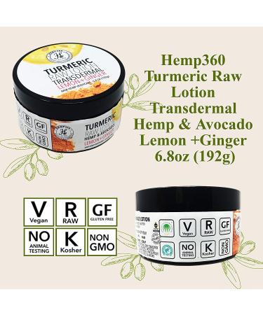 Hemp360 Organic Turmeric Raw Lotion with Lemon & Ginger - Hemp Infused | Buy Now - Buy Online on GoSupps.com