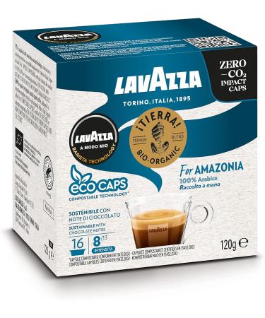 Lavazza A Modo Mio Tierra Bio for Amazonia 16 ECO CAPS Coffee Capsules (2) - Buy Online on GoSupps.com